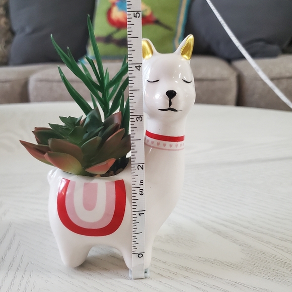 Succulent in Llama Holder Faux Plant Nwt - Picture 5 of 5